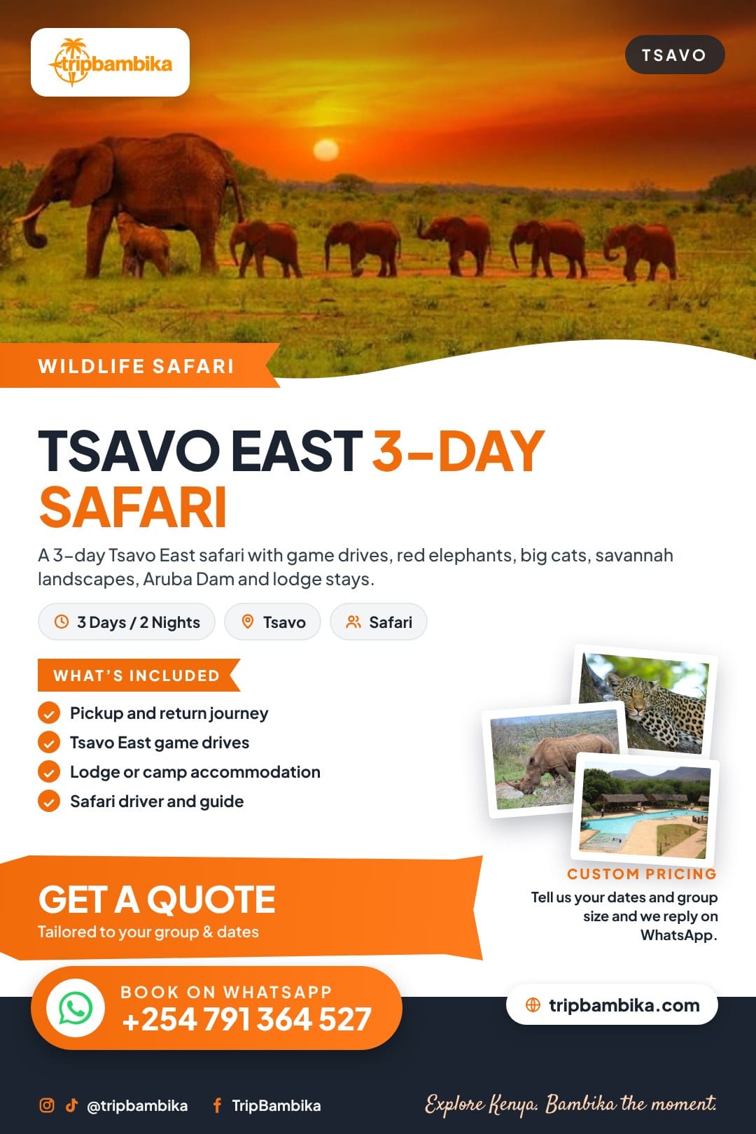 Tsavo East 3-Day Safari poster
